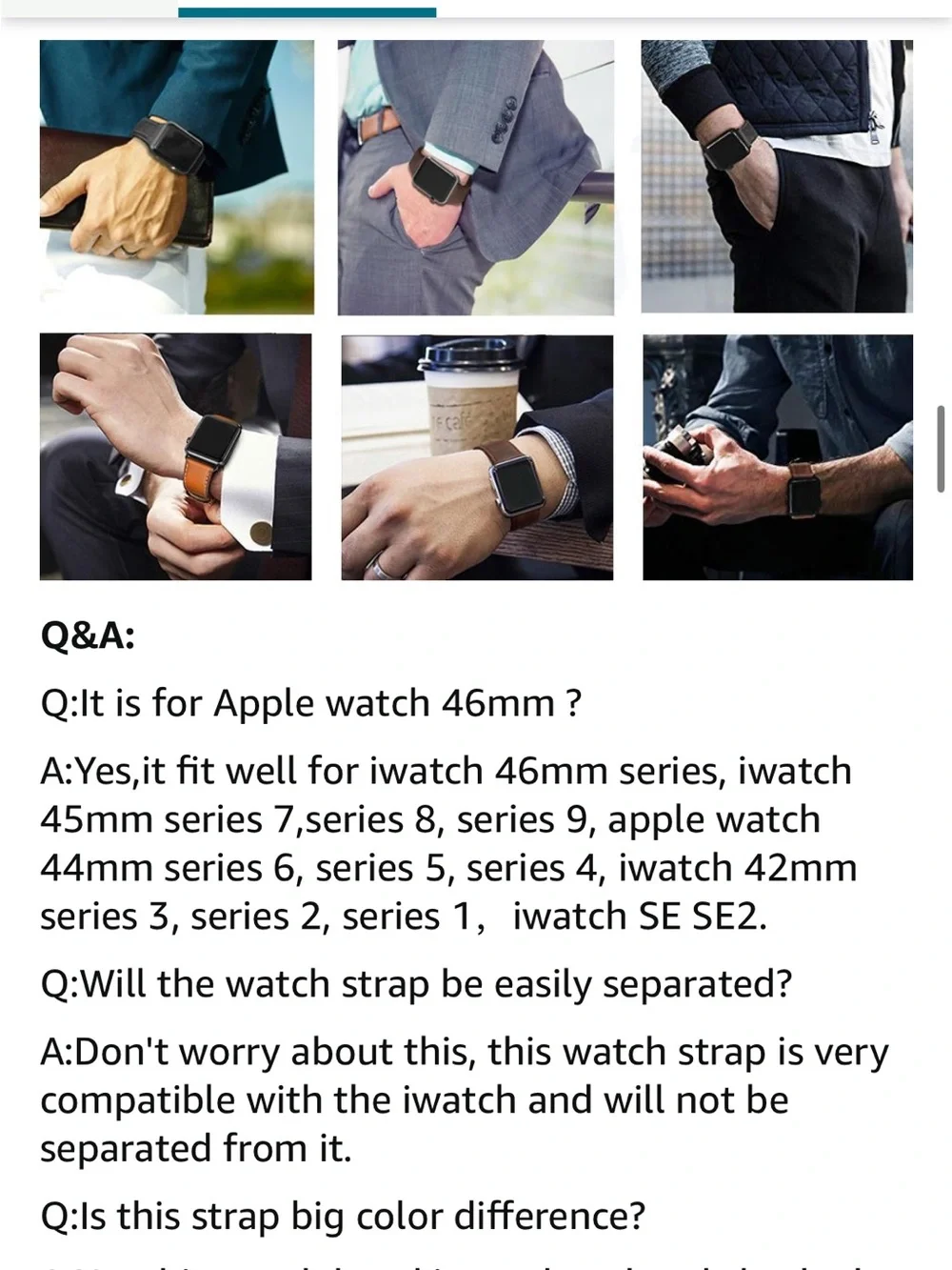 Smartwatch Band Genuine Leather Men’s - BROWN